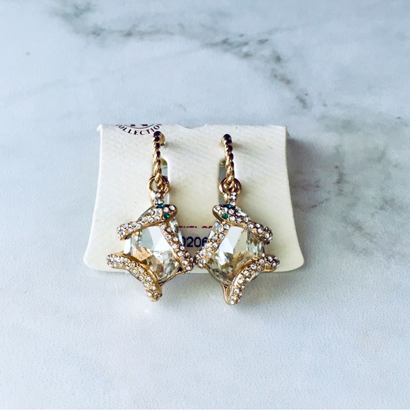 🆕 NWT 🐉 Pavé Snake Gold Earrings - Picture 4 of 5